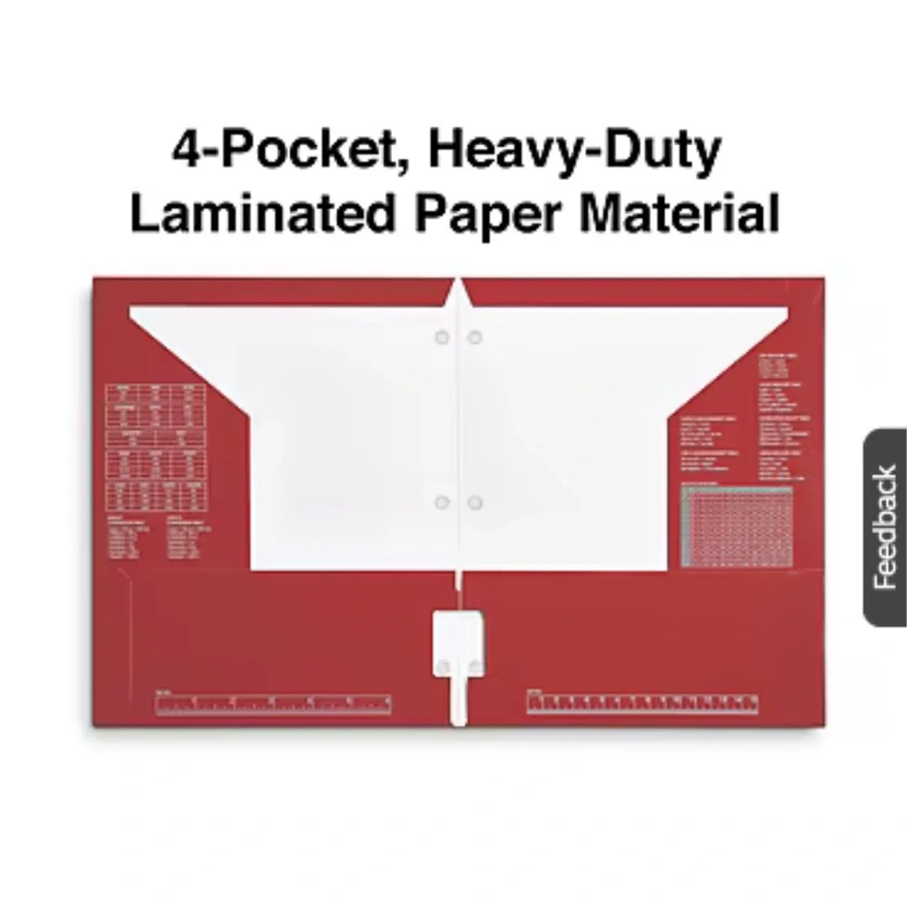 Staples Pocket Folders Set of 6 NEW 4